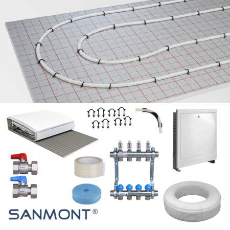 Fußbodenheizung Tackersystem, Fußbodenheizung Komplettset, einzelne Komponenten, Sanmont, onlinshop